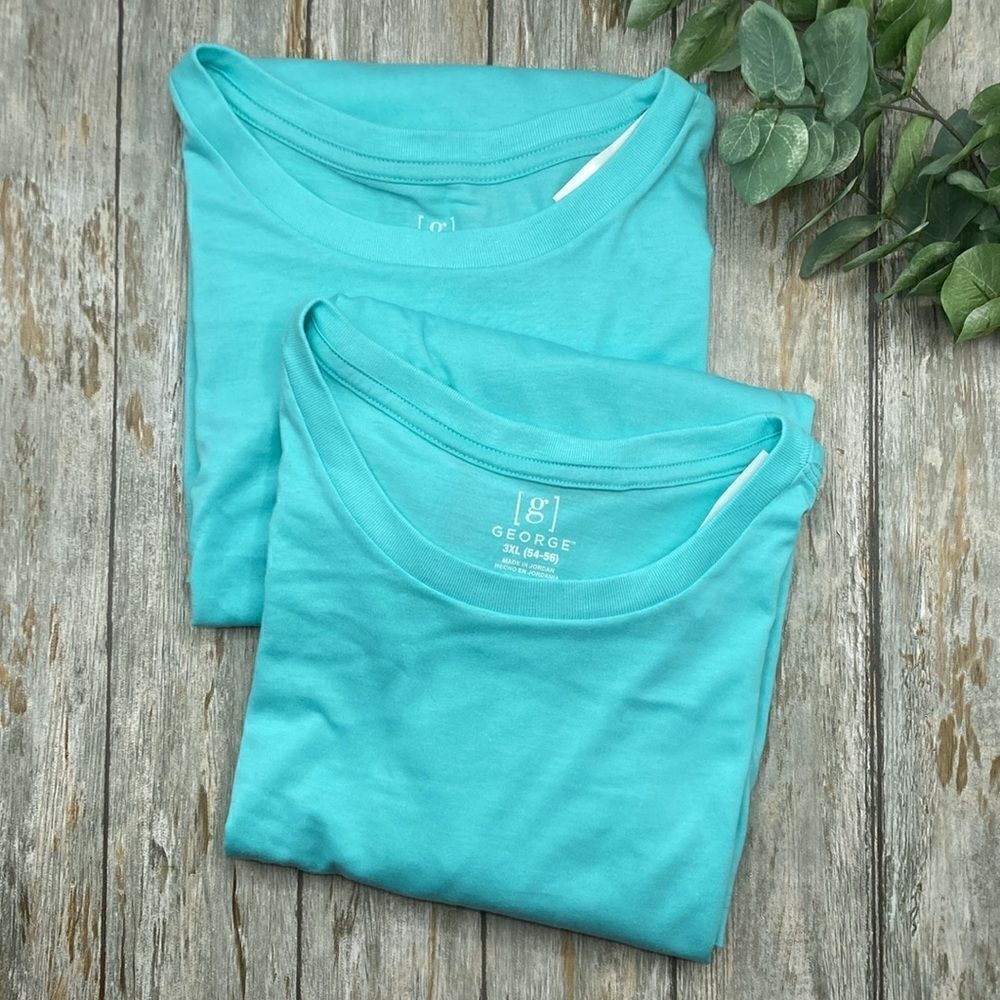 Men's Soft Comfy Crewneck Shirt Sleeve T-Shirts 2-Pack Size 3XL